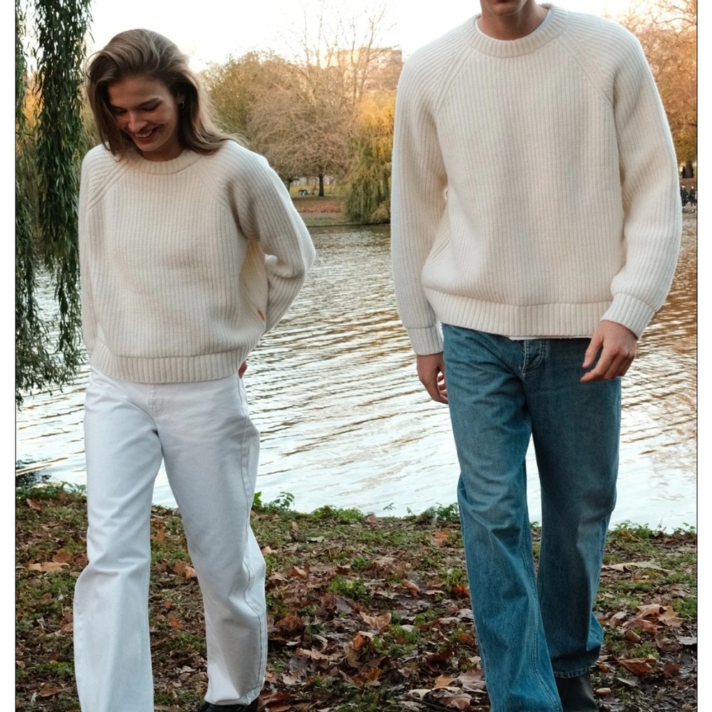 Classic Cream Crew Neck Sweater